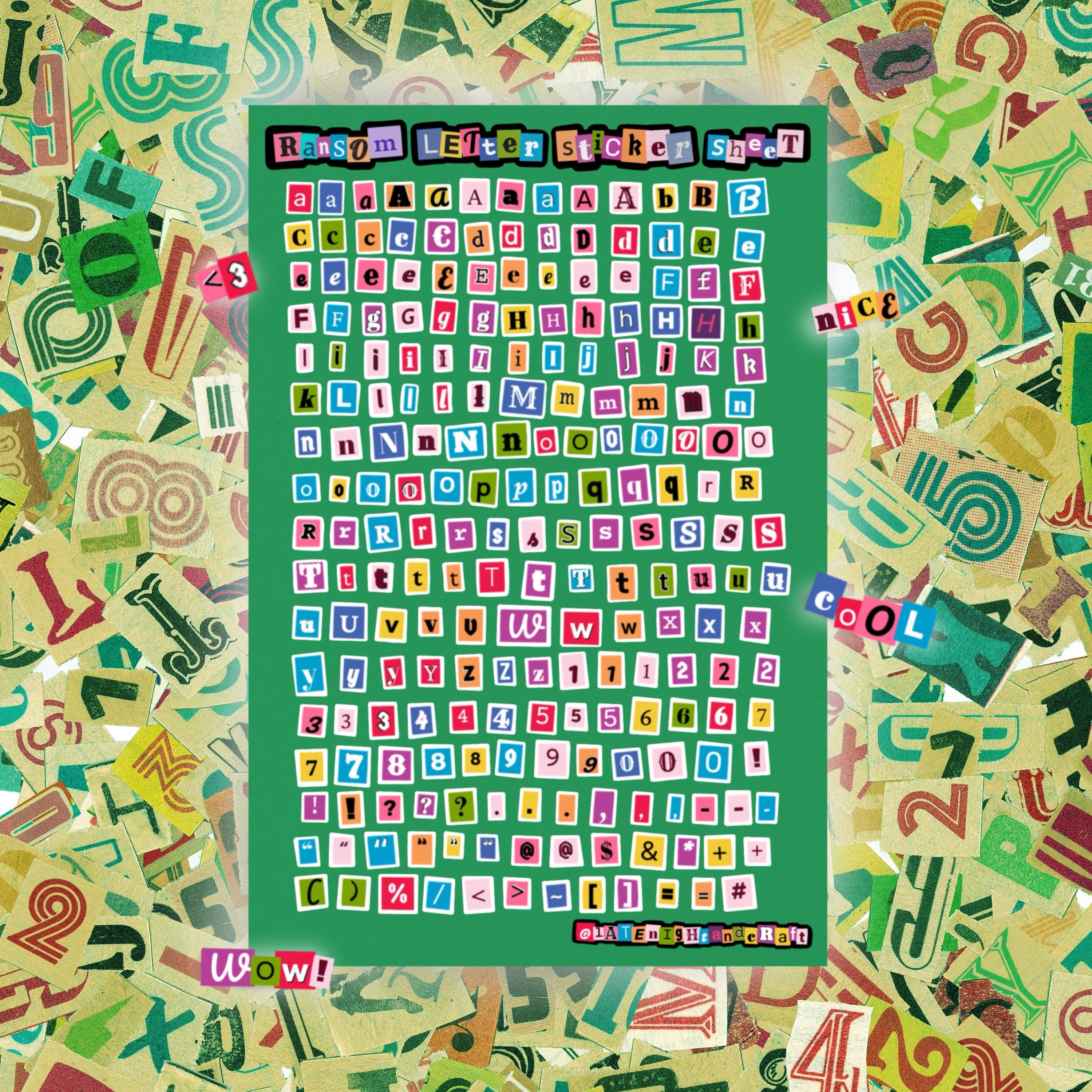 Ransom Letter Sticker Sheet