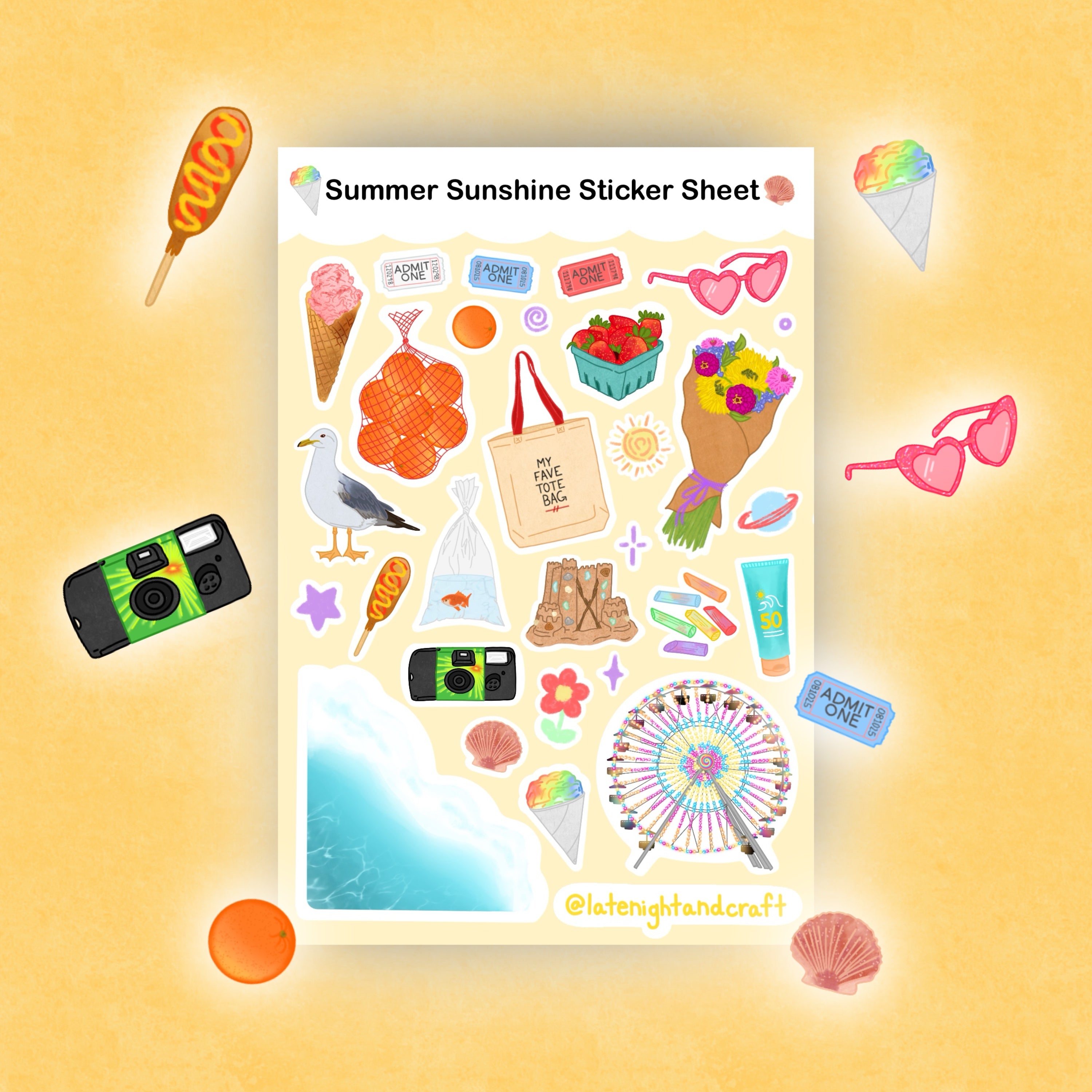 Summer Sunshine Sticker Sheet