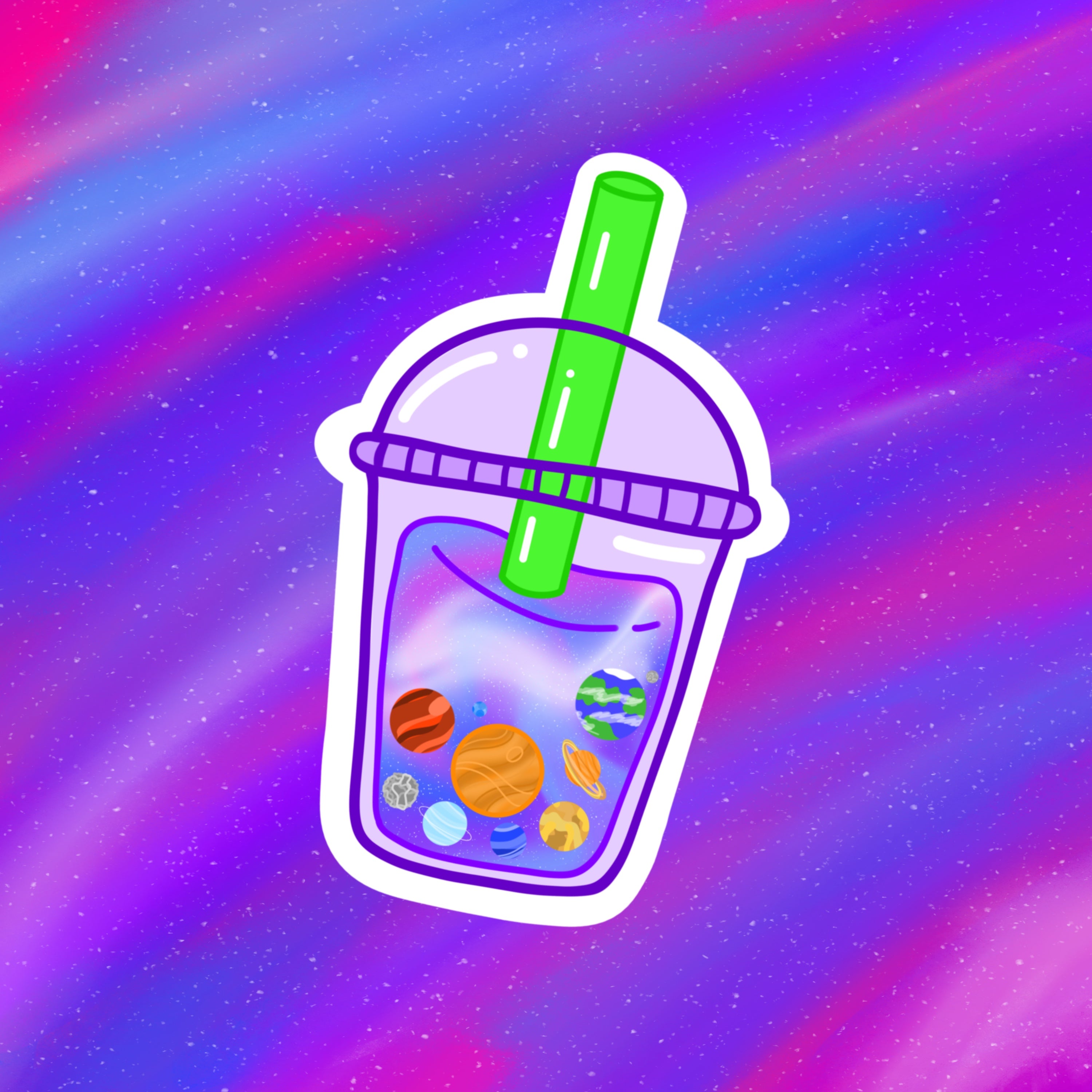 Cosmic Boba Sticker