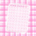 Pink Plaid Alphabet Sticker Sheet