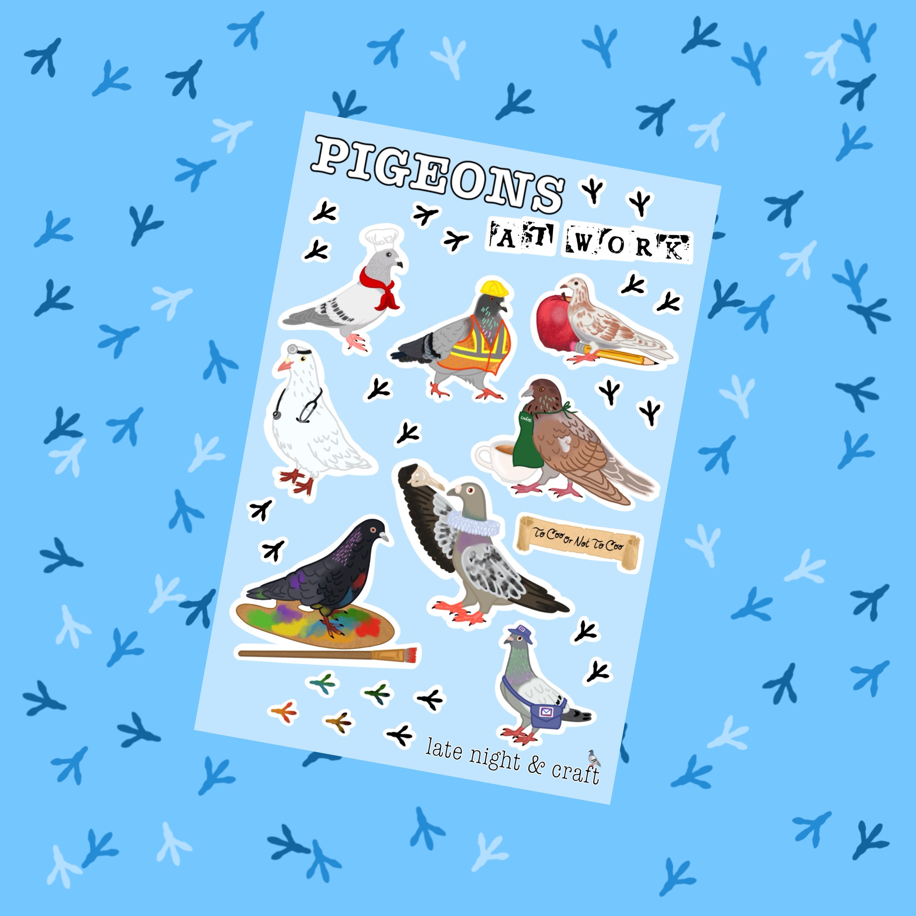 Pigeons At Work Sticker Sheet