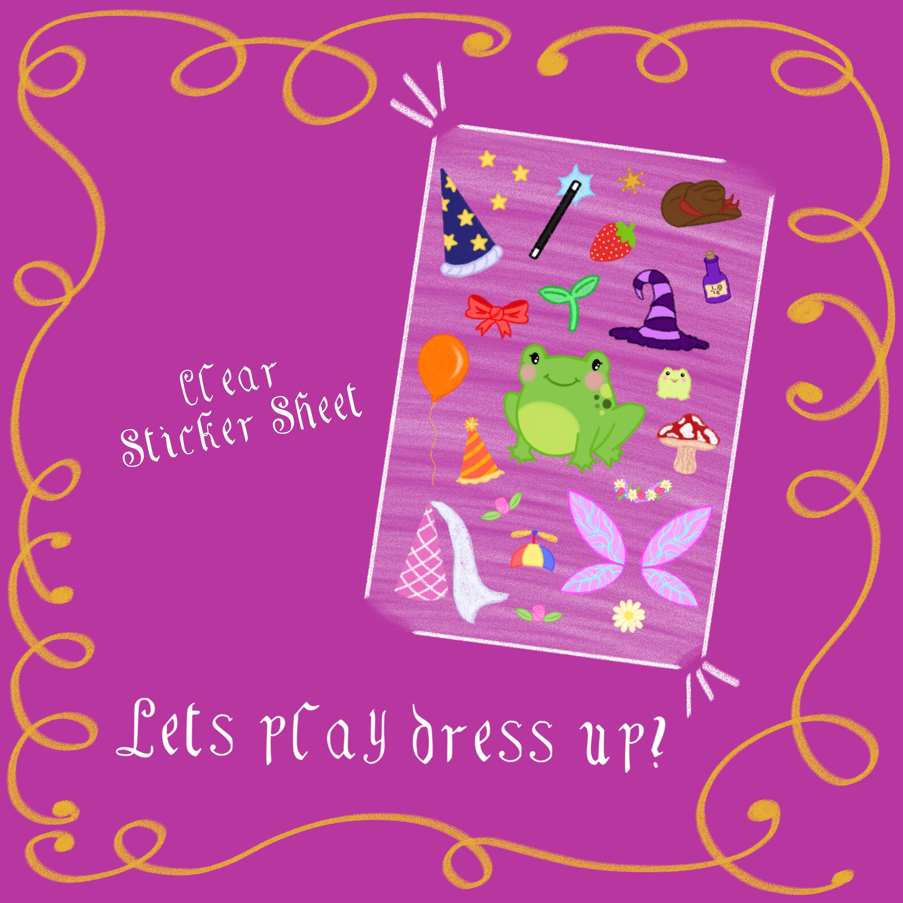 Froggie Dress Up Clear Sticker Sheet